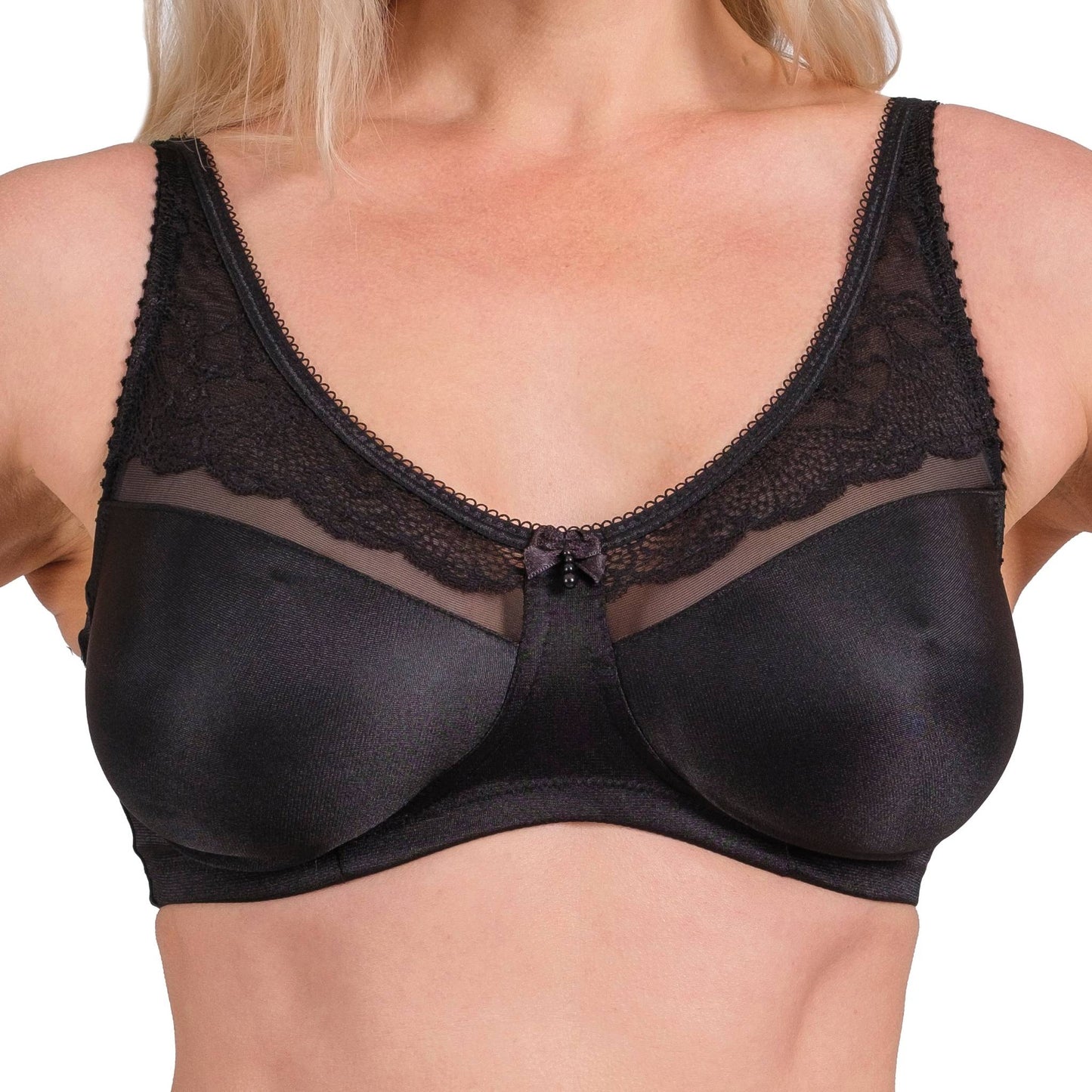 Wireless Full-Coverage Lace Bra – Lightweight, Breathable & Soft Support for Daily Comfort (White, Black, Skin) - Velora