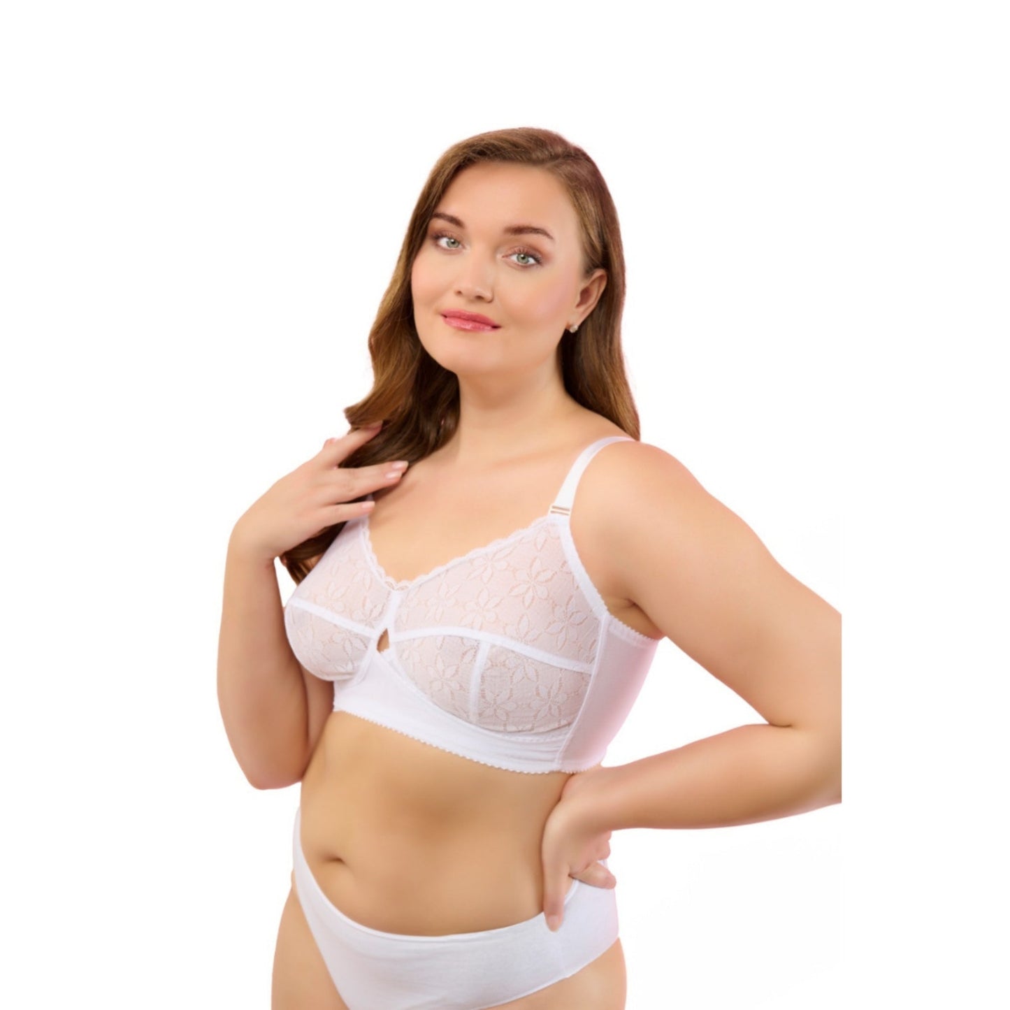 Full-Coverage Lace Bra for Women – Adjustable Straps, Wireless Support & Breathable Everyday Fit - Velora