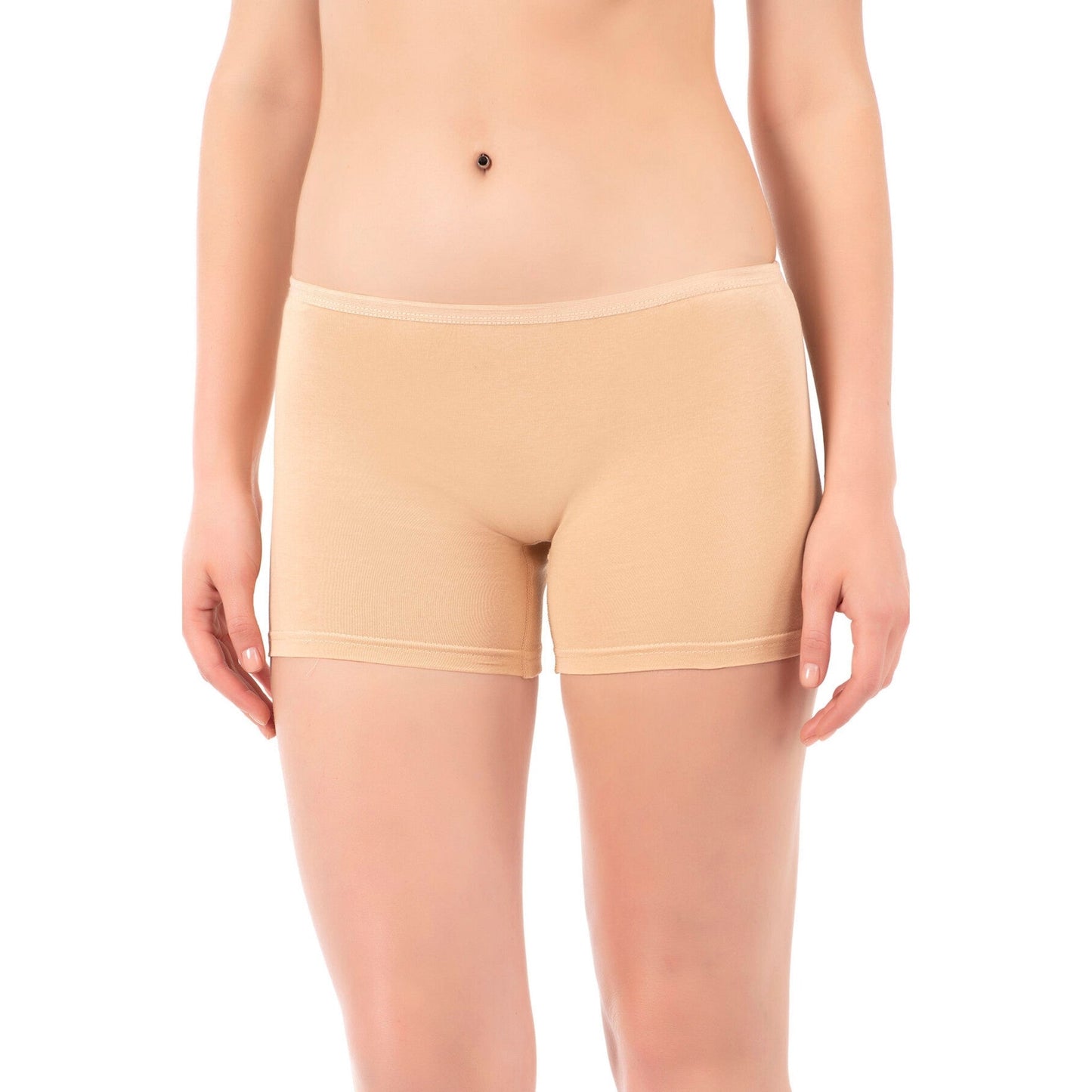 Women's Cotton Boxer Briefs 3-Pack – White, Nude & Black | Soft, Breathable, Full-Coverage Underwear - Velora