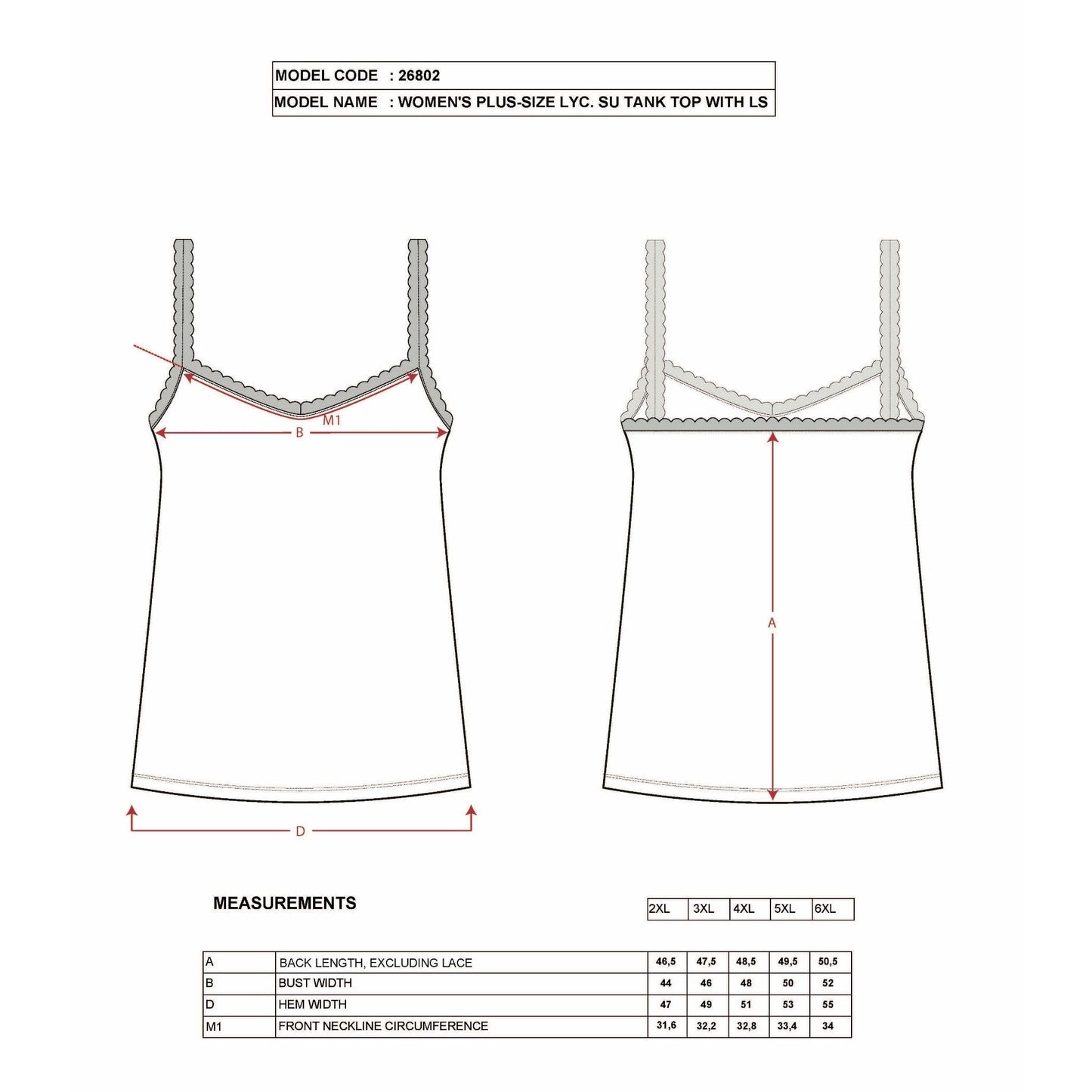 Plus Size Cotton Camisole with Lace Trim – Stretch Scoop Neck Tank Top for Women - Velora