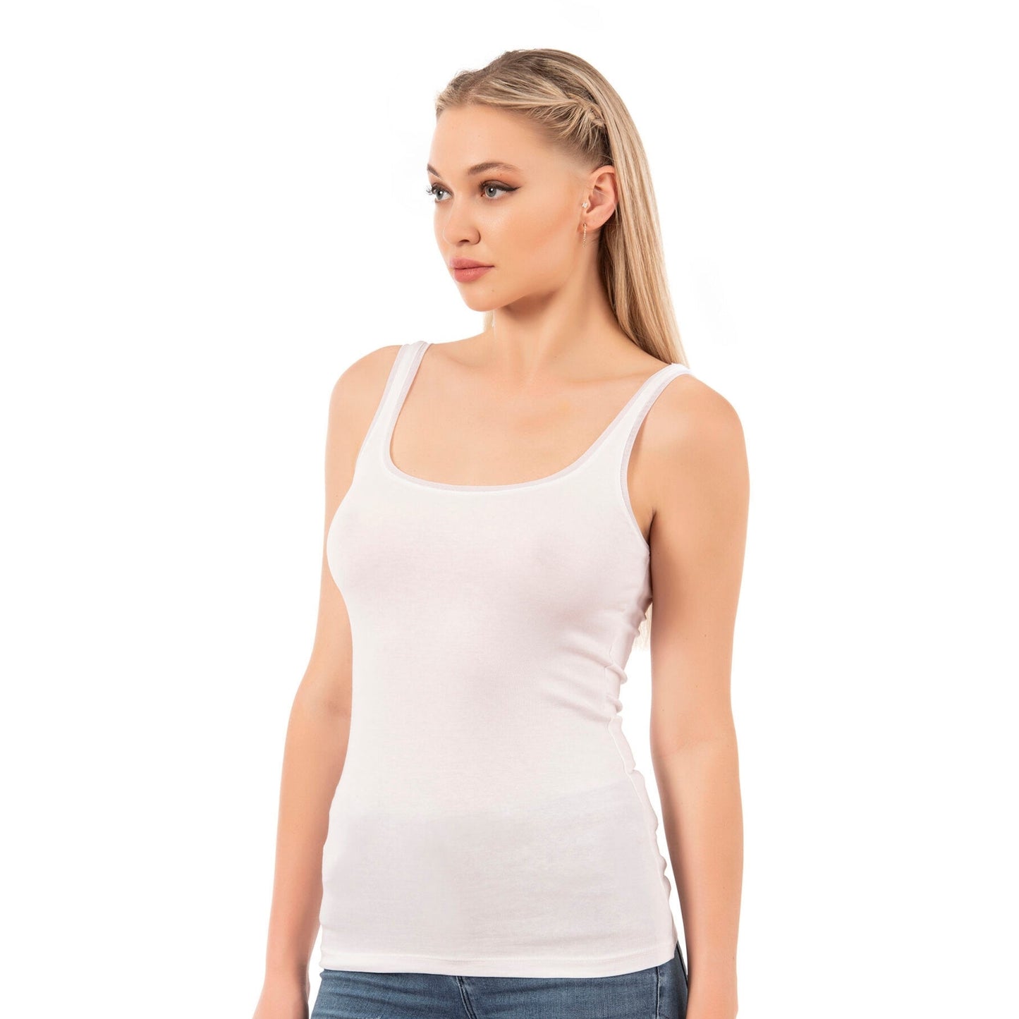 Women's Modal-Cotton Tank Top with Bias Trim – Breathable & Stretchy Everyday Essential - Velora