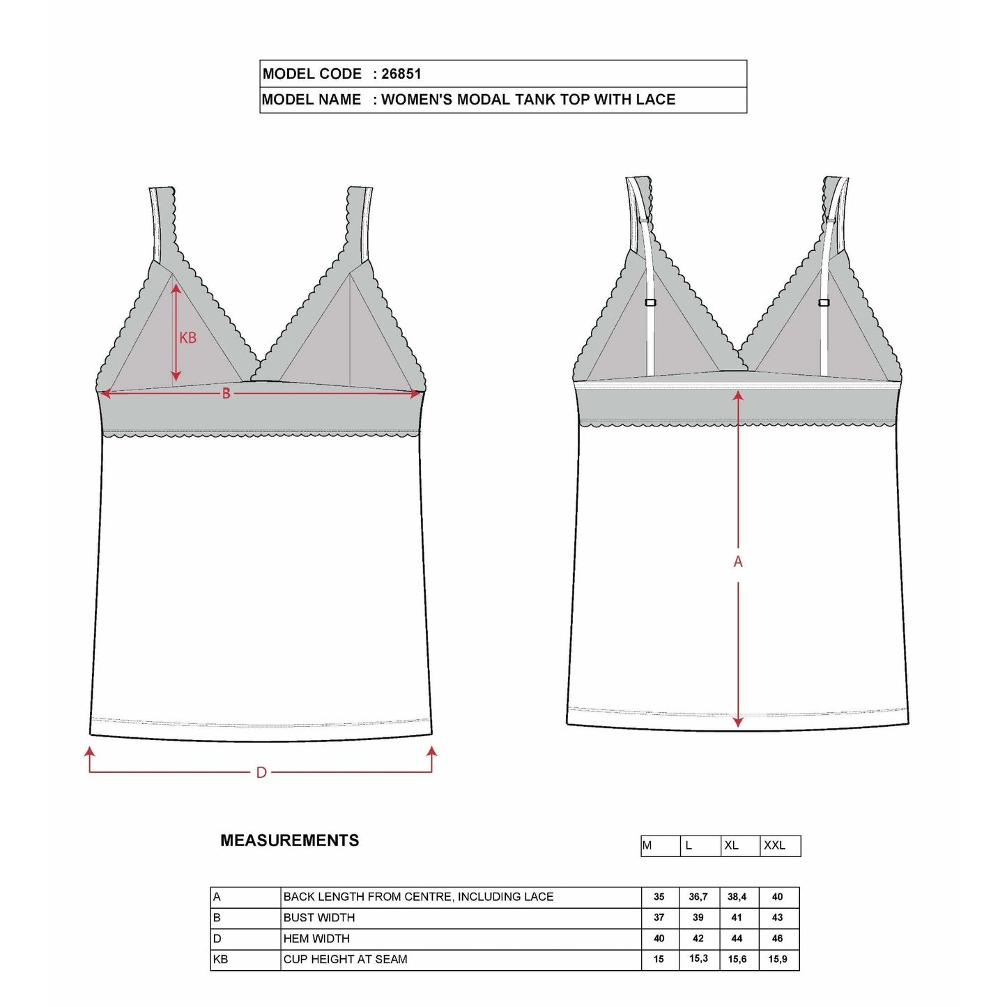 Women’s Lace Trim Cotton Modal Camisole – V-Neck Stretch Tank Top with Wide Straps - Velora