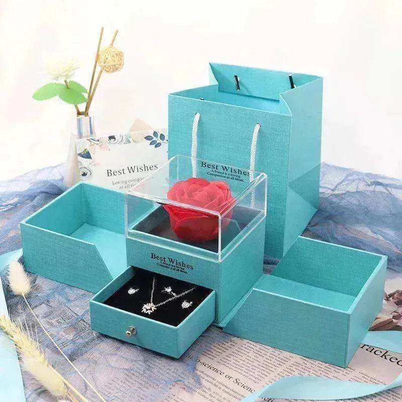 Valentine's Day Gift Rose Jewelry Box Set - Velora