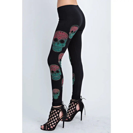 Vocal Women's Sugar Skull Leggings - Velora Luxury Fashion