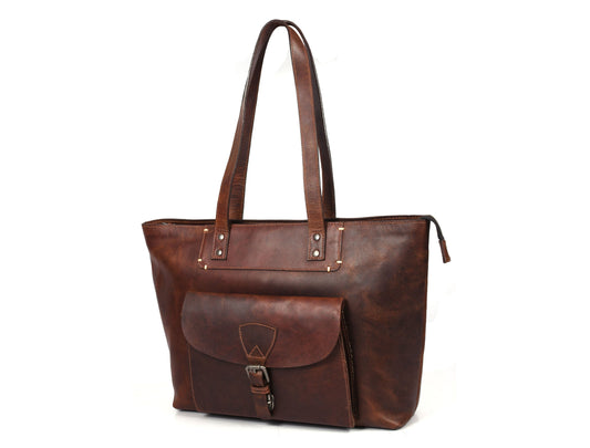 Voyager Leather Tote - Velora Luxury Fashion
