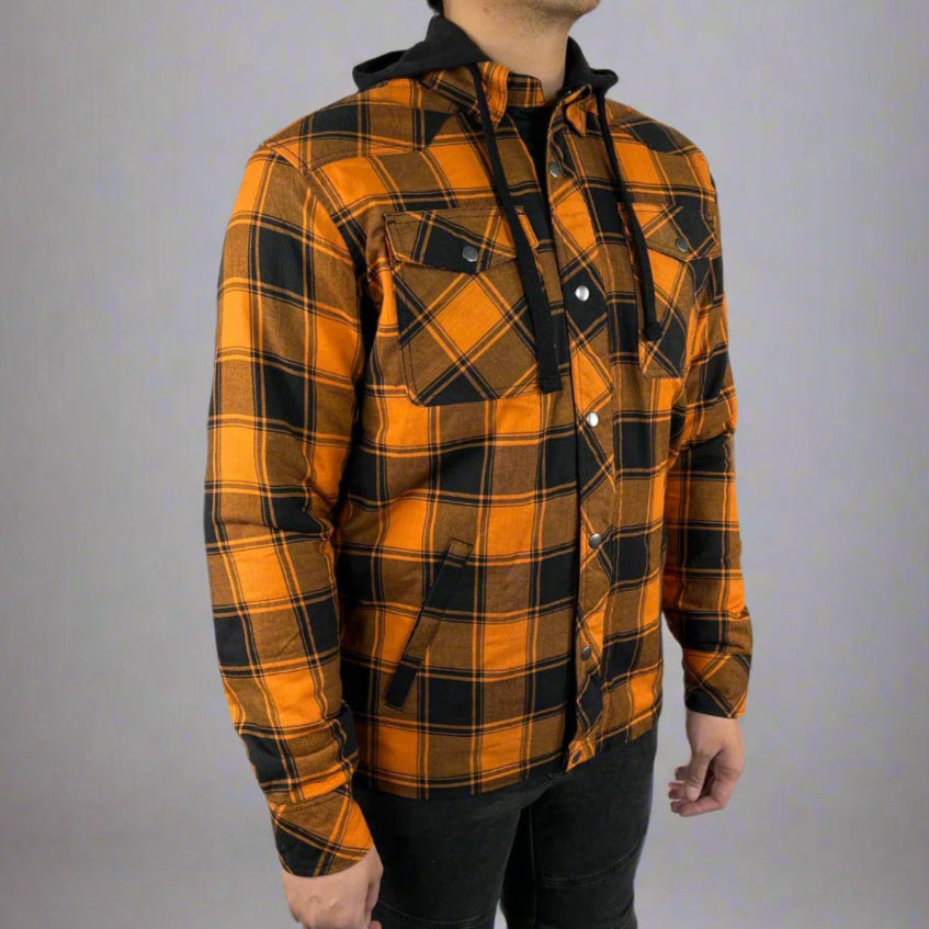Men’s Armored Shirt with Removable Hoodie Boutique of Leathers/Open Road