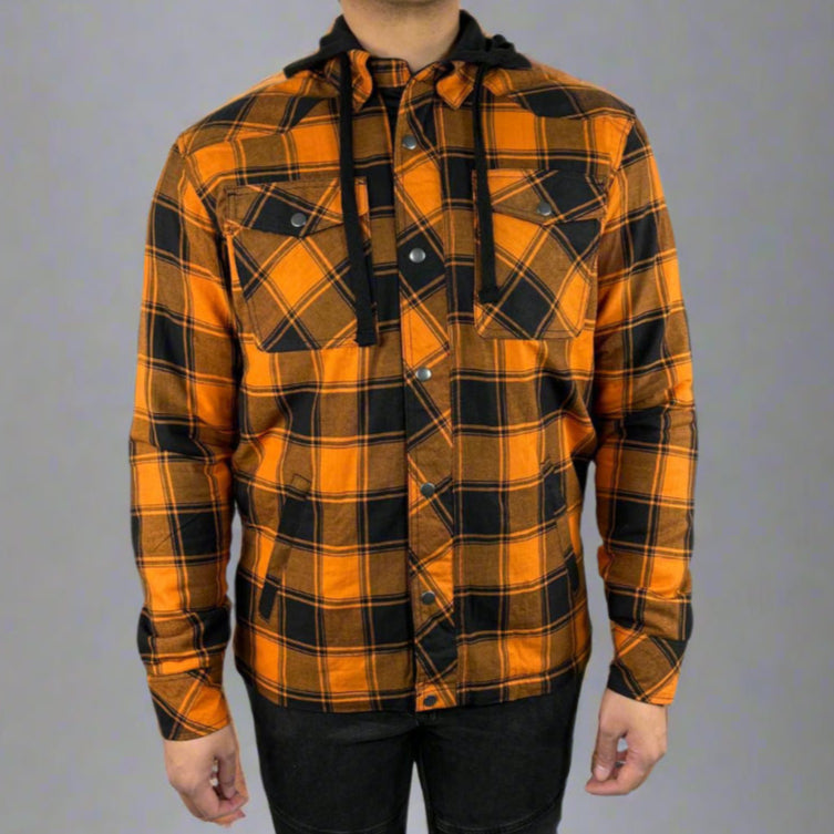 Men’s Armored Shirt with Removable Hoodie Boutique of Leathers/Open Road