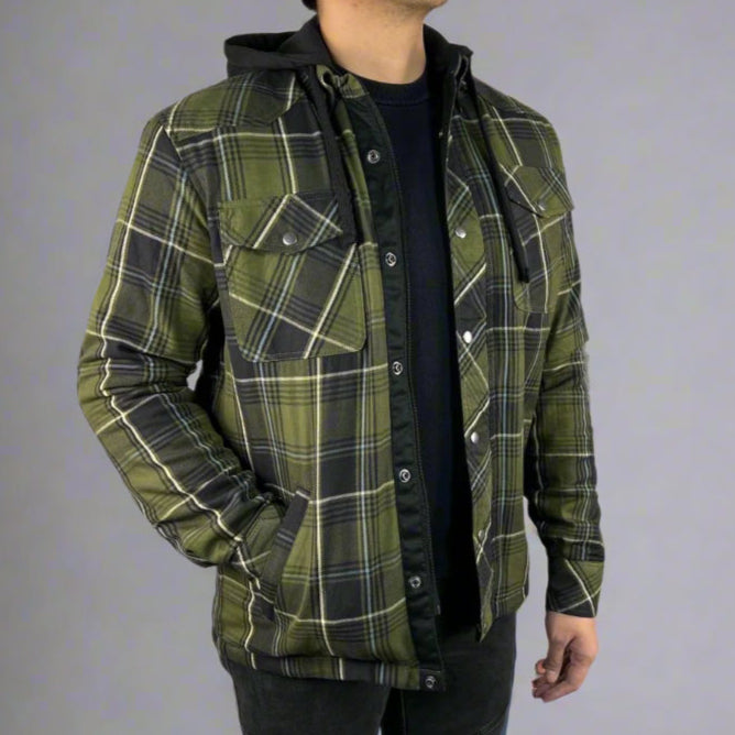 Men’s Armored Shirt with Removable Hoodie Boutique of Leathers/Open Road