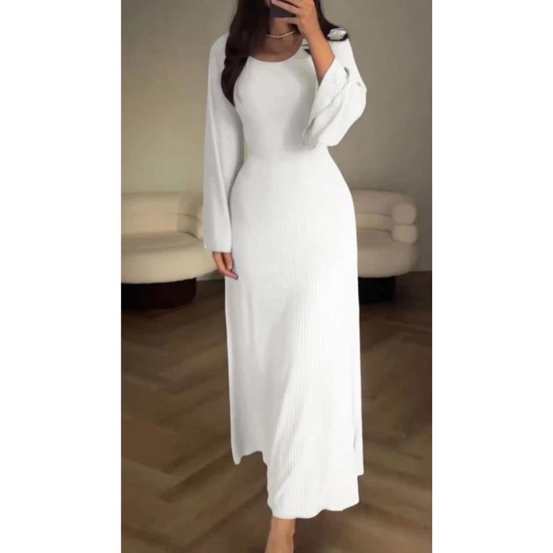 Women's Maxi Dress Black Acrylic Knit - Velora