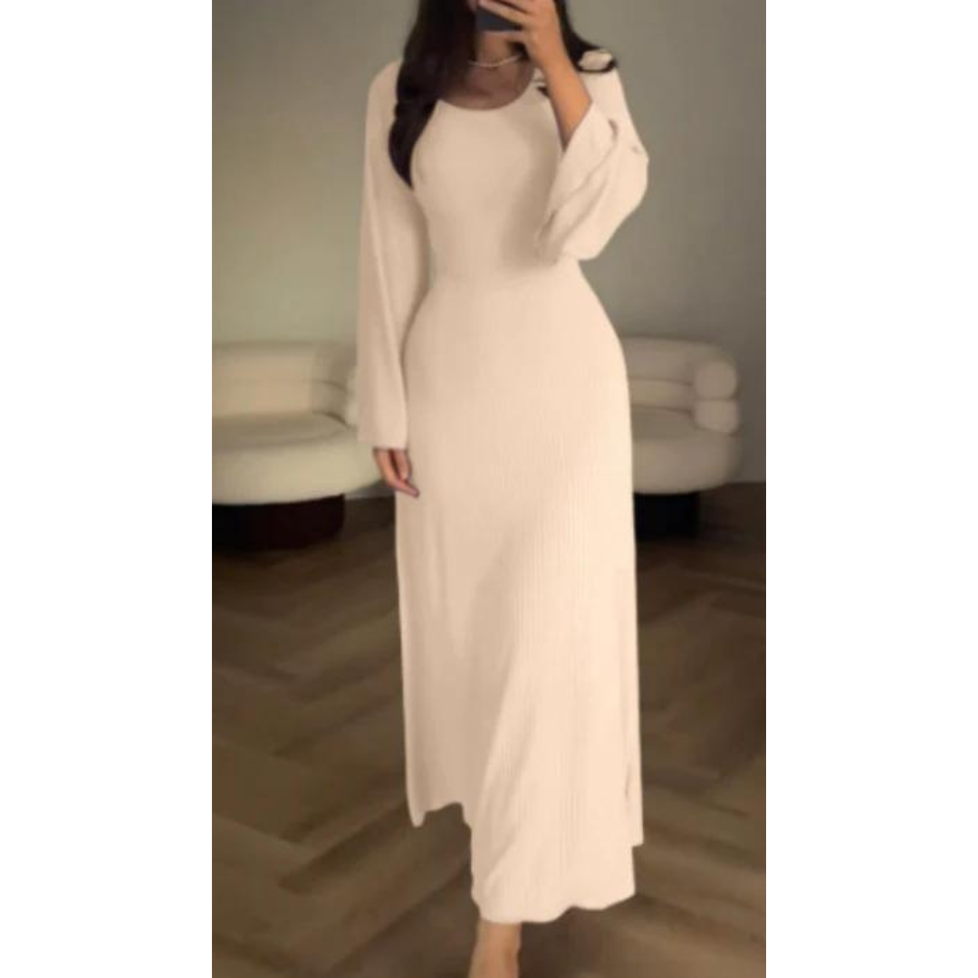 Women's Maxi Dress Black Acrylic Knit - Velora