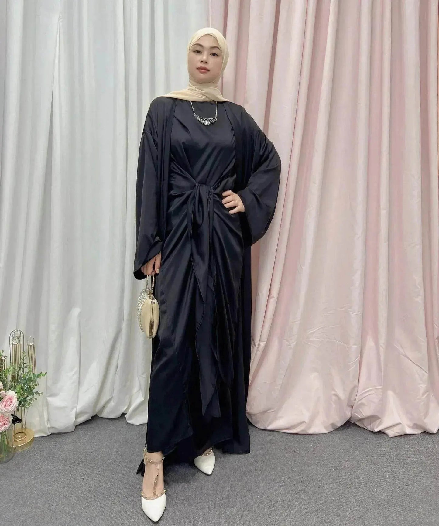 Women's Solid Color Two-piece Arab Suit