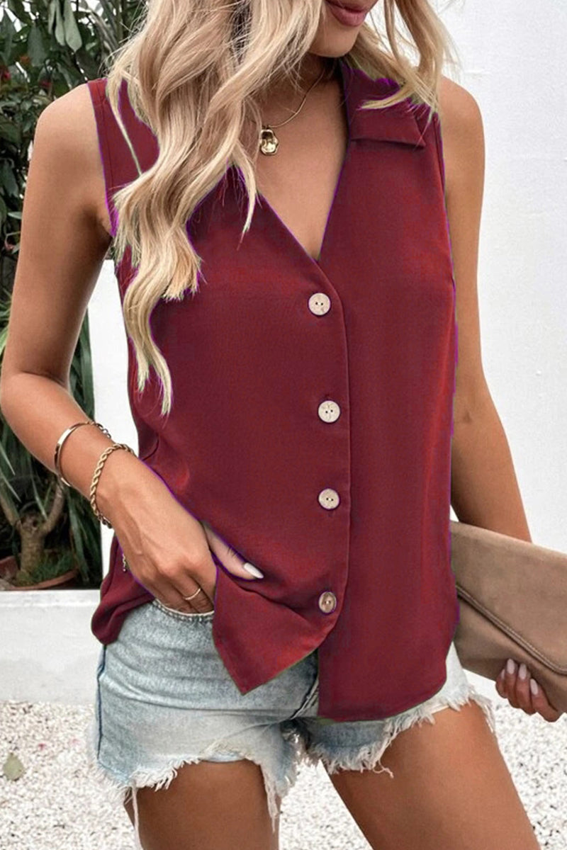 Women's V-Neck Button-Up Top – Elegant and Versatile Blouse for All Occasions - Velora