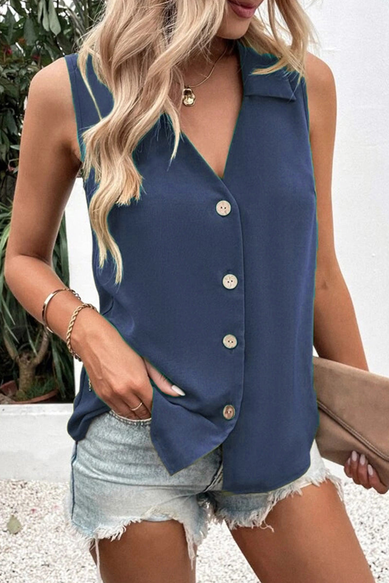 Women's V-Neck Button-Up Top – Elegant and Versatile Blouse for All Occasions - Velora