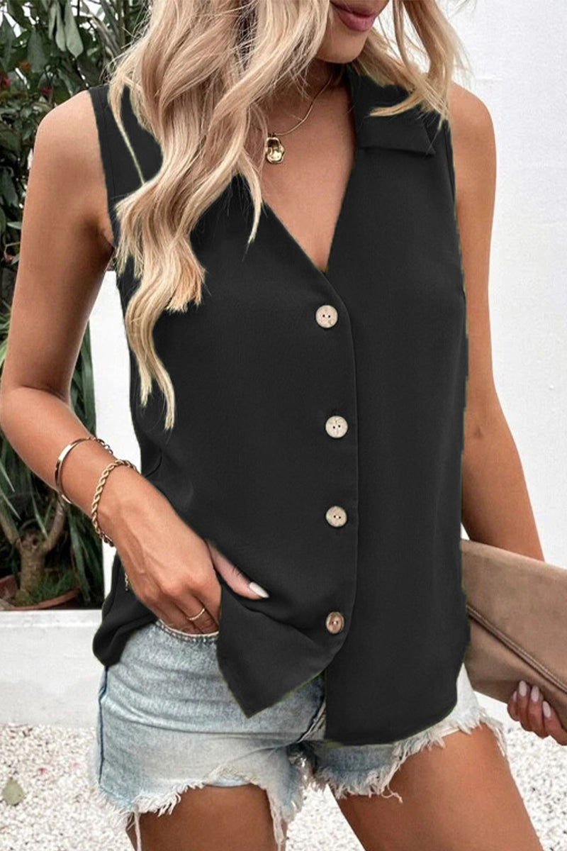 Women's V-Neck Button-Up Top – Elegant and Versatile Blouse for All Occasions - Velora
