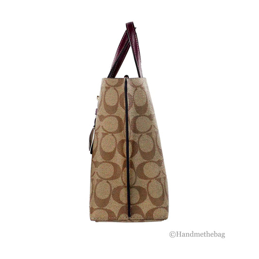 Coach Mollie 25 Berry Canvas Crossbody Tote