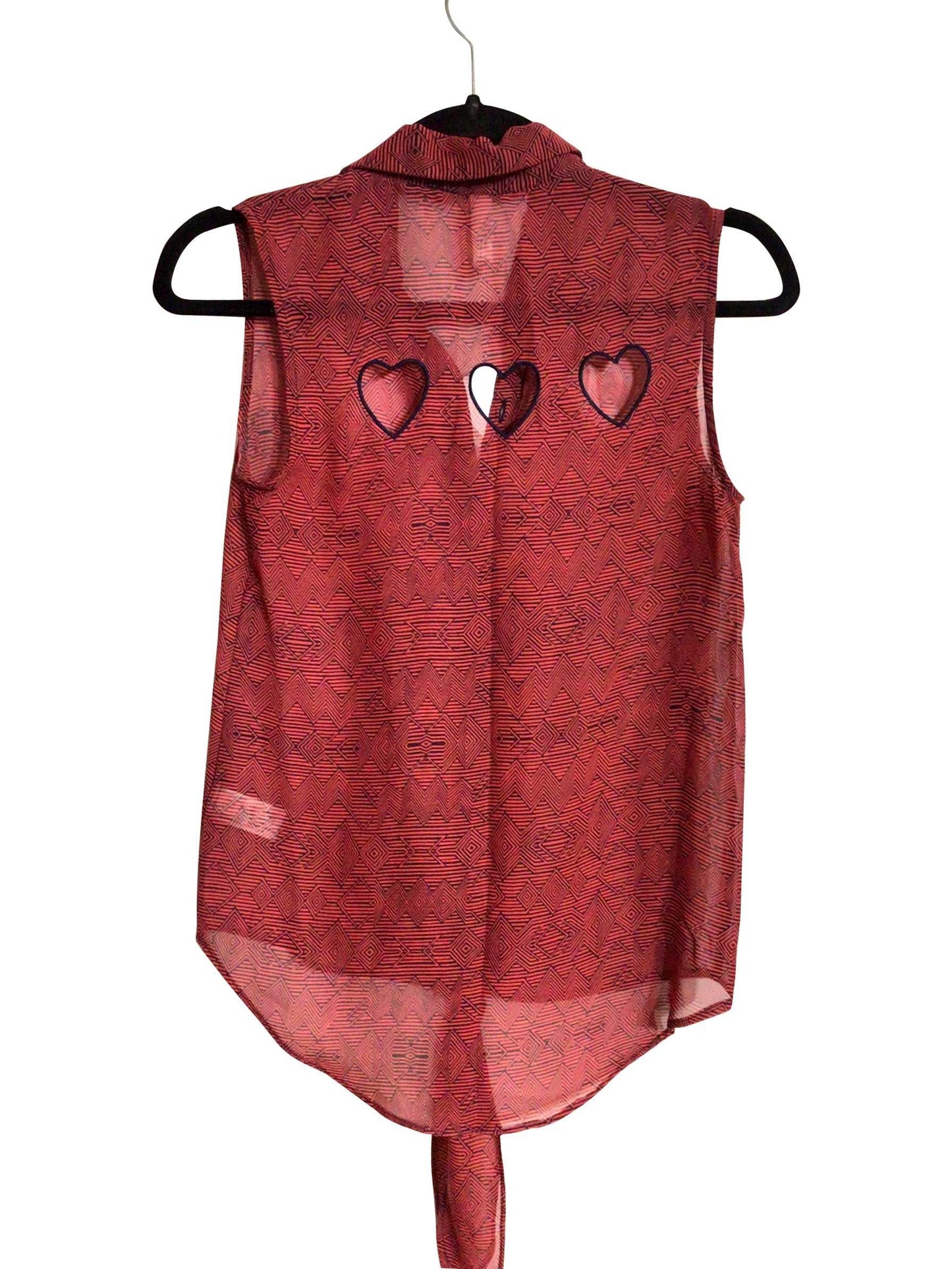 XHILARATION Regular fit Button-down Top in Red - S - Velora Luxury Fashion