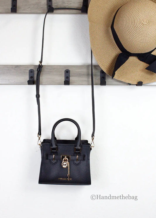 Michael Kors Hamilton XS Black Leather Mini Satchel