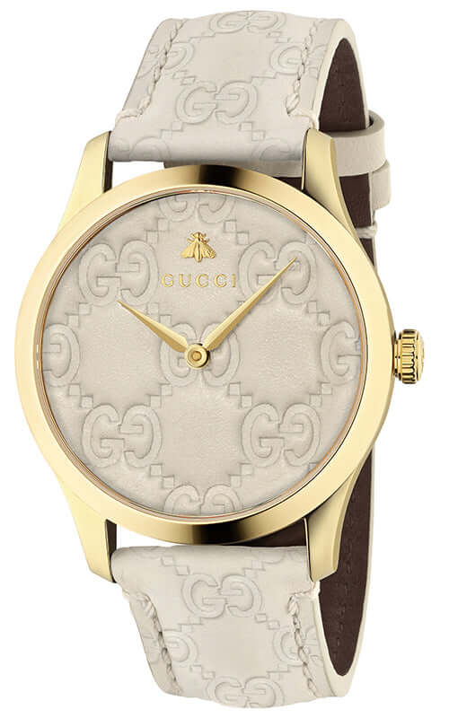 GUCCI G-TIMELESS SIGNATURE Yellow Gold PVD Steel Watch YA1264033A - Velora