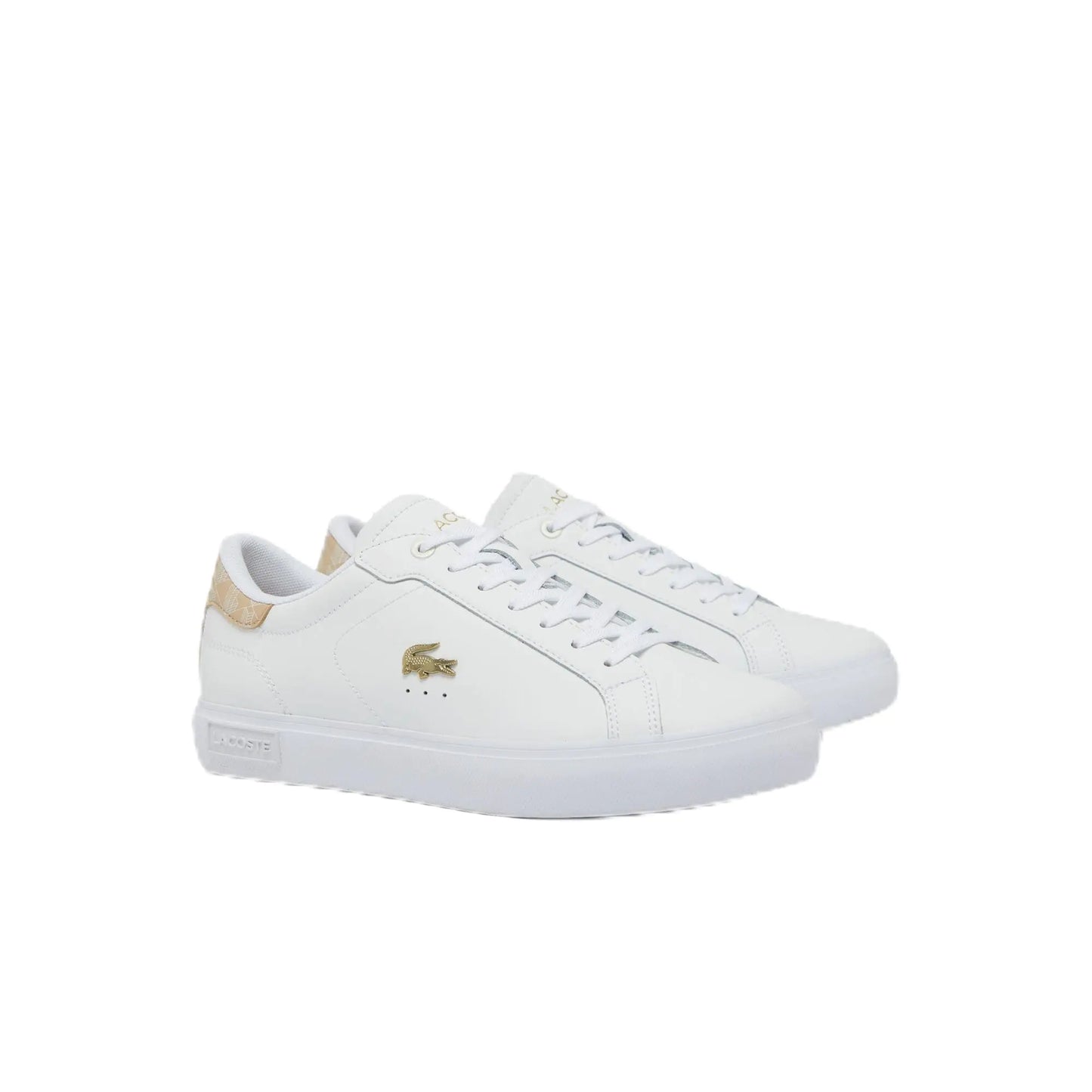 Lacoste Womens Powercourt Sneaker WHT/LT BRW 7