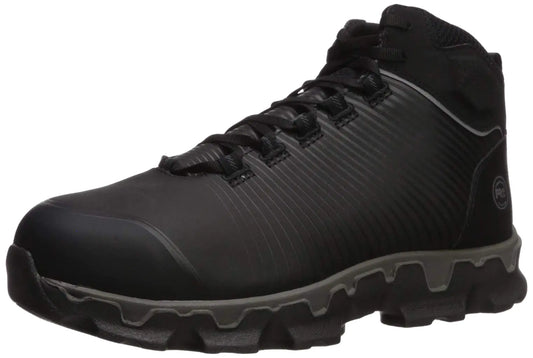 Timberland PRO Mens Powertrain Sport Mid Alloy Safety Toe Electrical Hazard Industrial Athletic Work Shoe Black/Gray 8