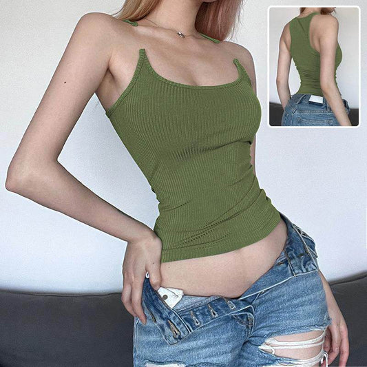 Y2K Invisible Camisole Vest Ins Fashion Slim U-neck Top Summer Women's Clothing - Velora
