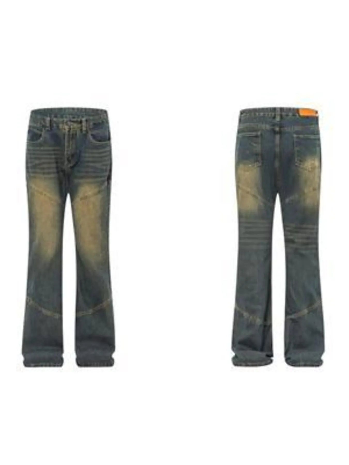 Men's Full Size Vintage Wash Bootcut Denim Jeans Plus Size - Velora