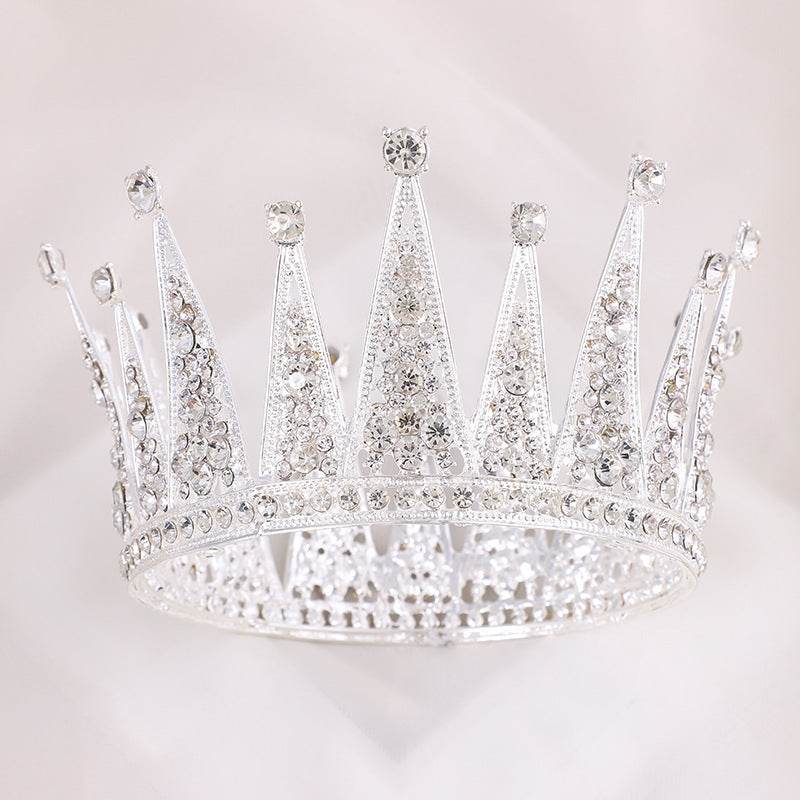 Alloy Retro Round Bridal Crown Hair Ornament - Velora