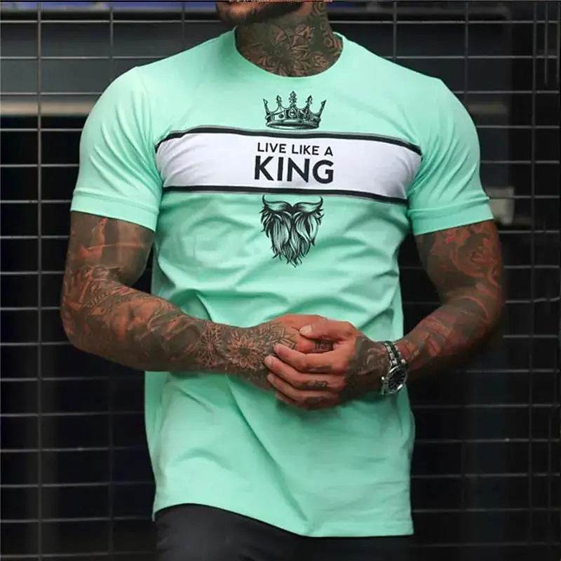 Men's Casual 3D Digital Printed Round Neck Short Sleeved Shirt - Velora