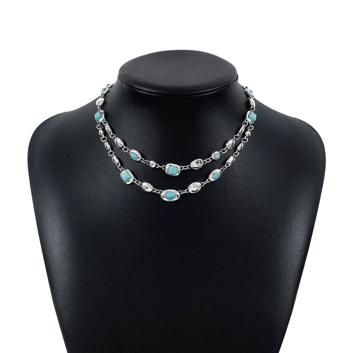 Ethnic Style Diamond Double-layer Necklace - Velora