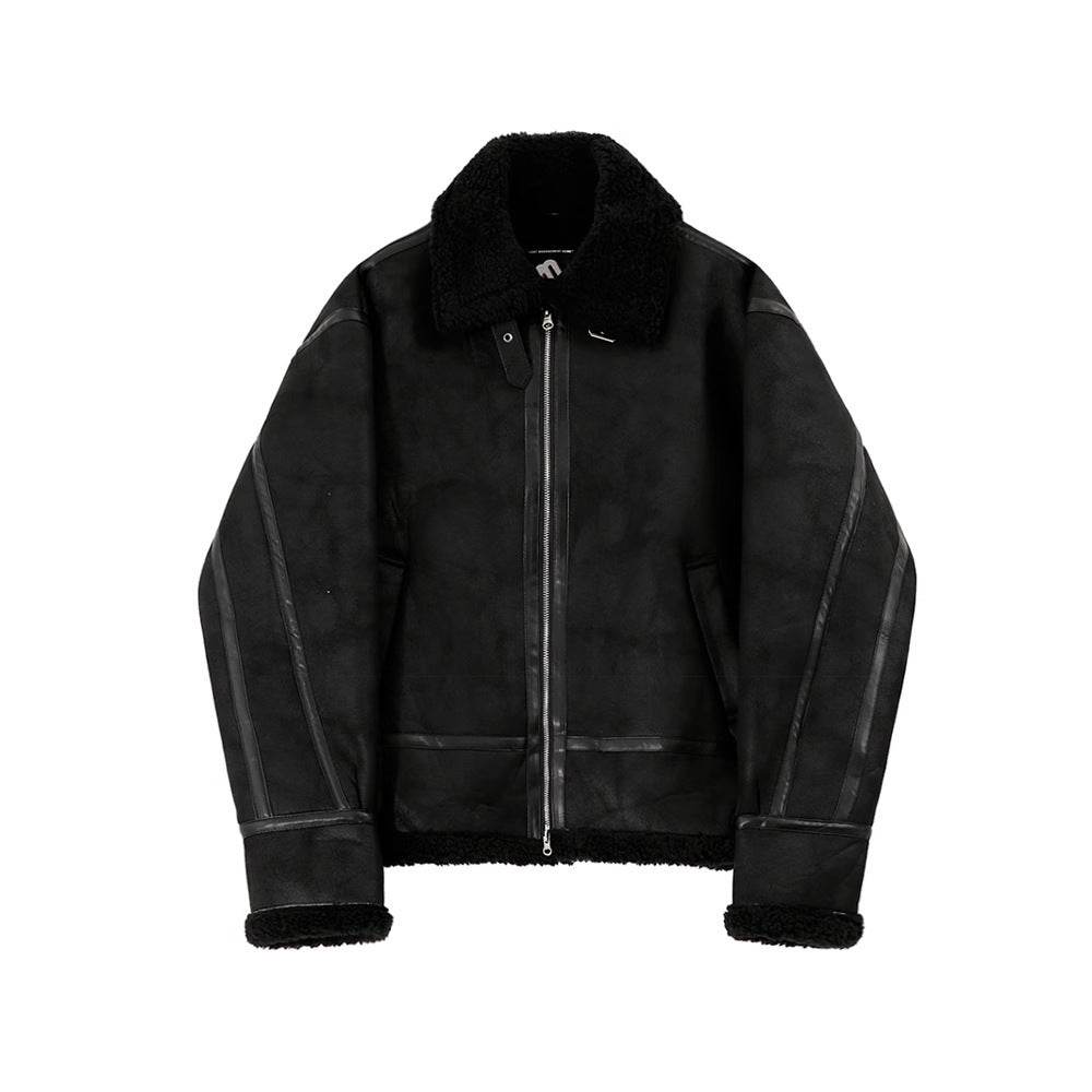South Korea Fur Integrated Cotton Coat Loose Suede Lambswool Leather Jacket - Velora