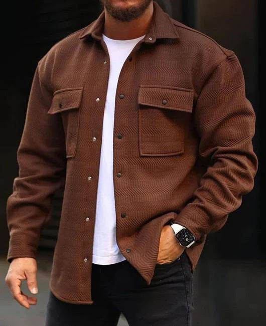 Coat Men Polo Collar Top Men Fashion Work Clothes - Velora