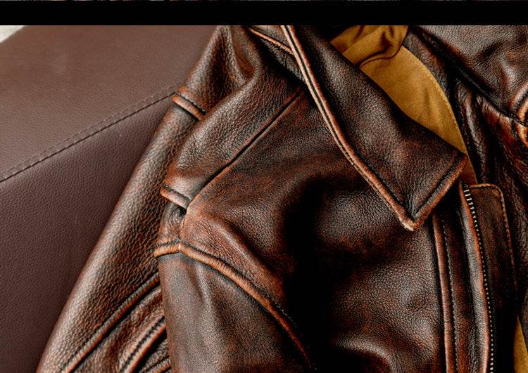 Motorcycle Short Stone Grinding Worn Coat - Velora