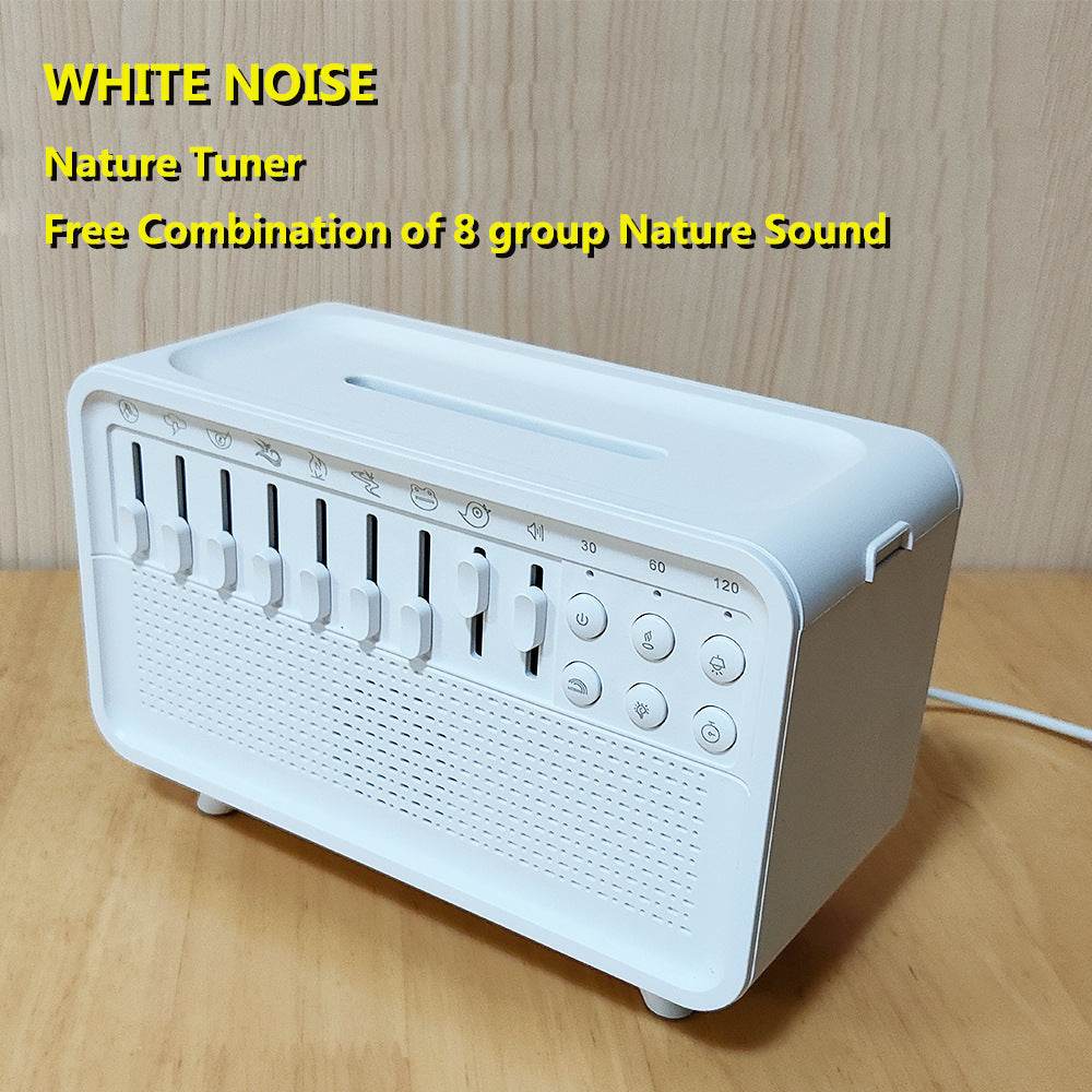3 In 1 Bluetooth Speaker White Noise Sleep Night Light Humidifier All-in-one Machine Free Combination Of 8 Group Nature Sound - Velora
