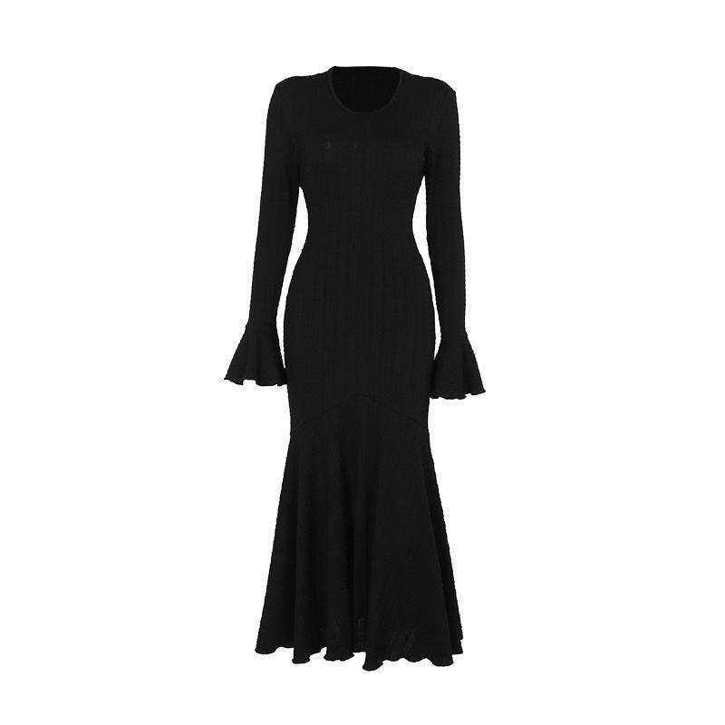 Fashion Ruffles Hem Long Sleeve Dress Women - Velora