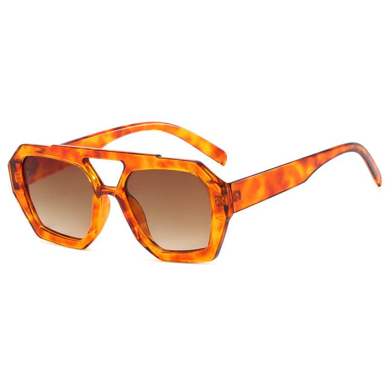Ins Big Frame Leopard Sunglasses Summer Sunshade Beach Vacation Glasses - Velora