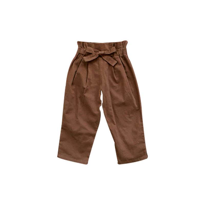 Children's Clothing Children Girls Flower Bud Waist Bow Slacks - Velora