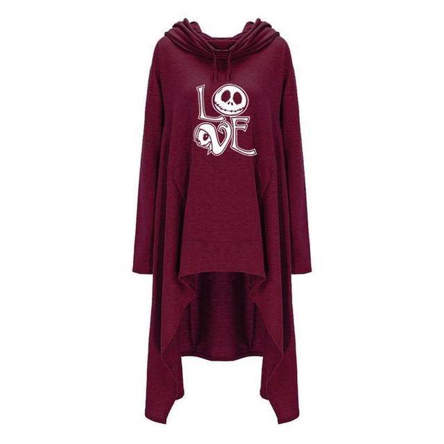Long Sweatshirts Woman Irregular Letters Cloak Halloween - Velora