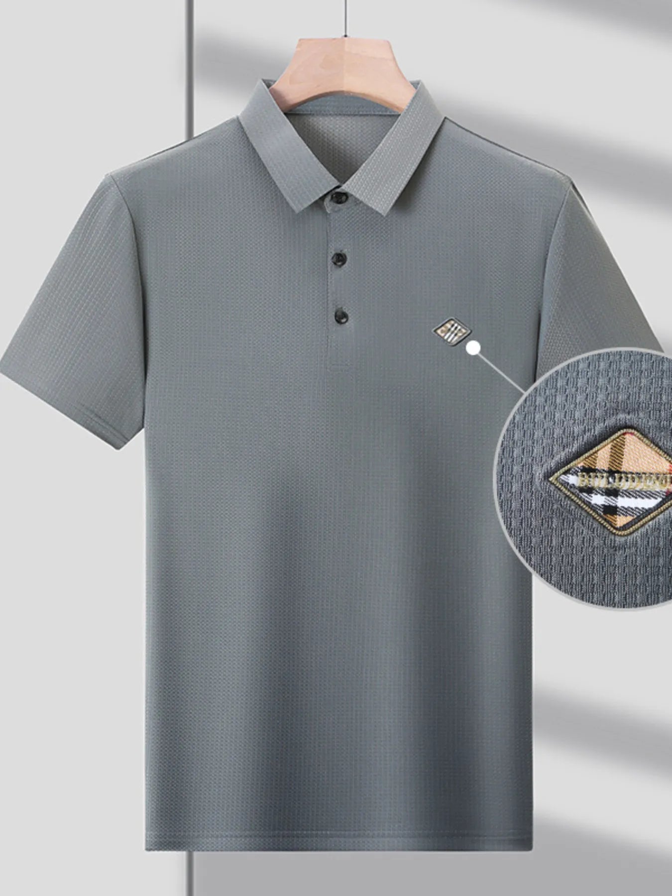 Men's Plus Size Short Sleeve Breathable Polo - Velora