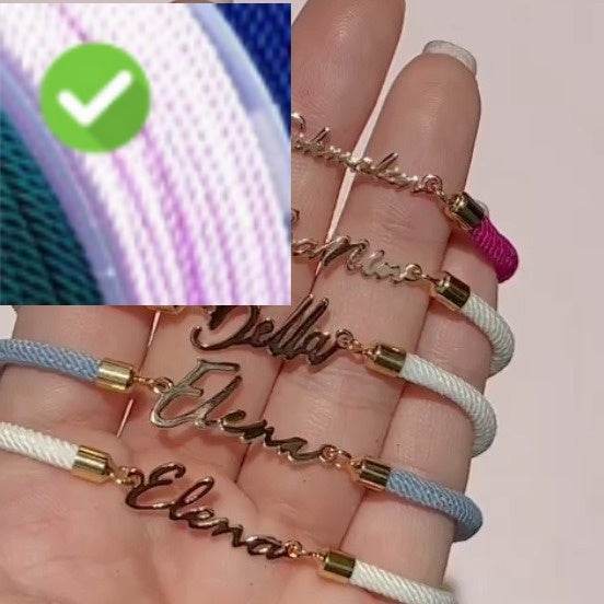 Personalized Colorful Rope Chain Custom Name Bracelet Personalized Adjustable Name Jewelry For Girls - Velora
