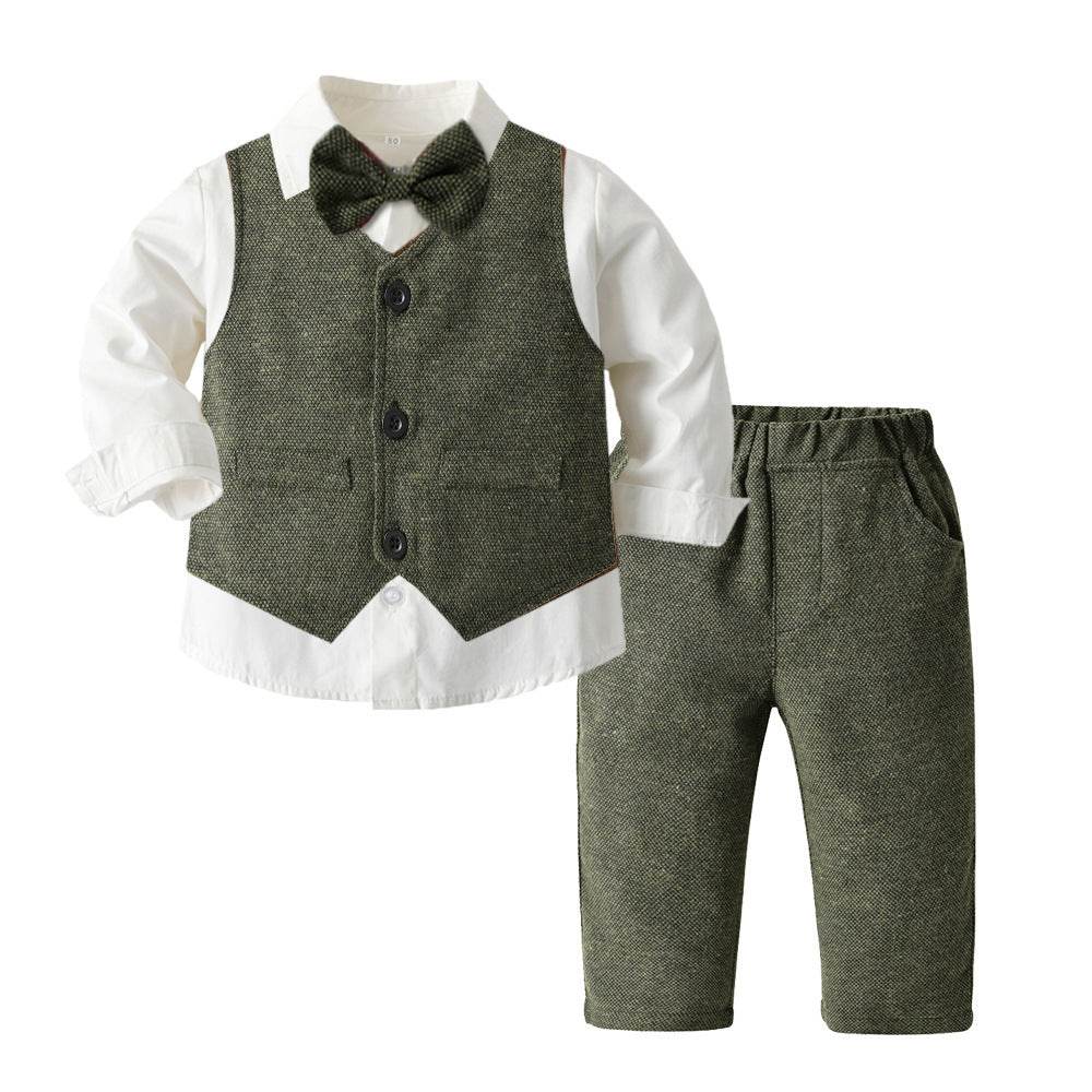 Boys Autumn Clothing Children's Suit Three-piece Set - Velora