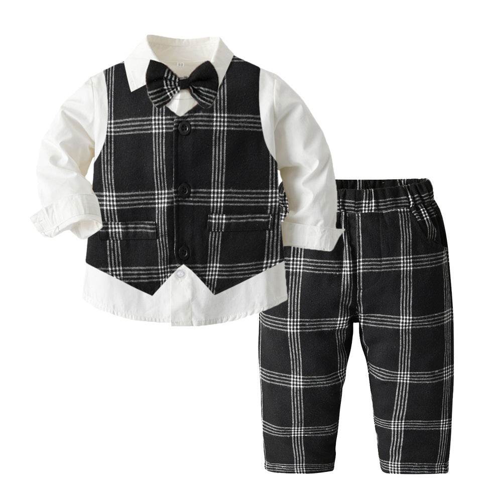 Boys Autumn Clothing Children's Suit Three-piece Set - Velora
