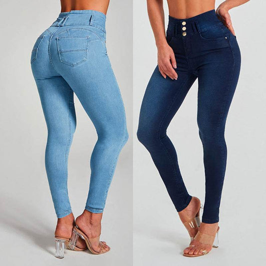 High Waist Jeans Women's Skinny Trousers Tight Stretch Shaping And Hip Lifting Pants - Velora