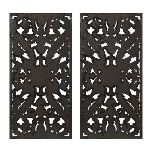 Distressed Carved Wood 2-piece Wall Decor Set - Velora