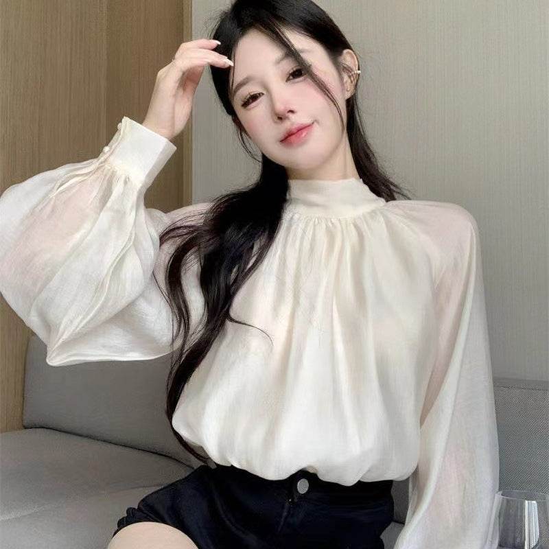 Autumn French Style Temperament Tie Bow Loose And Stylish Long Sleeves - Velora