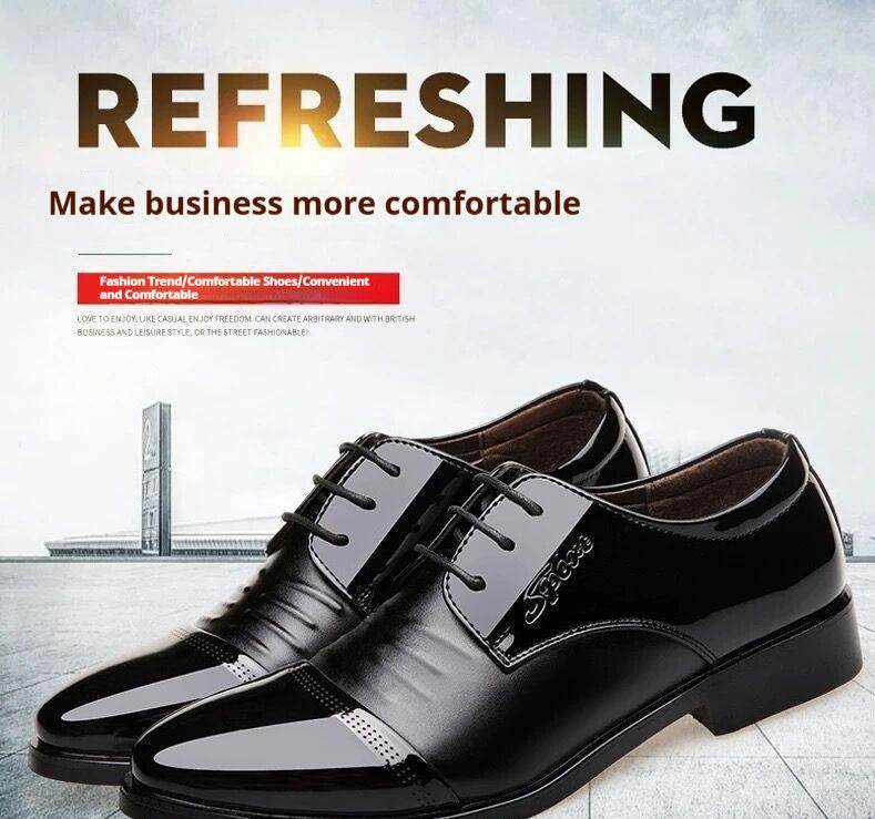 Men's Autumn Height Increasing Casual Black Groom Wedding Shoes - Velora