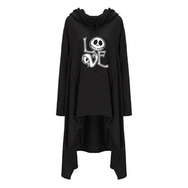 Long Sweatshirts Woman Irregular Letters Cloak Halloween - Velora