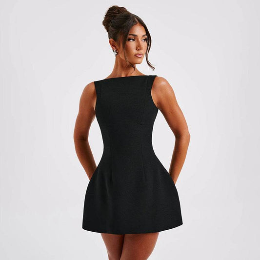 Sexy Slim-fitting Backless Dress Summer Sleeveless Short Dresses - Velora