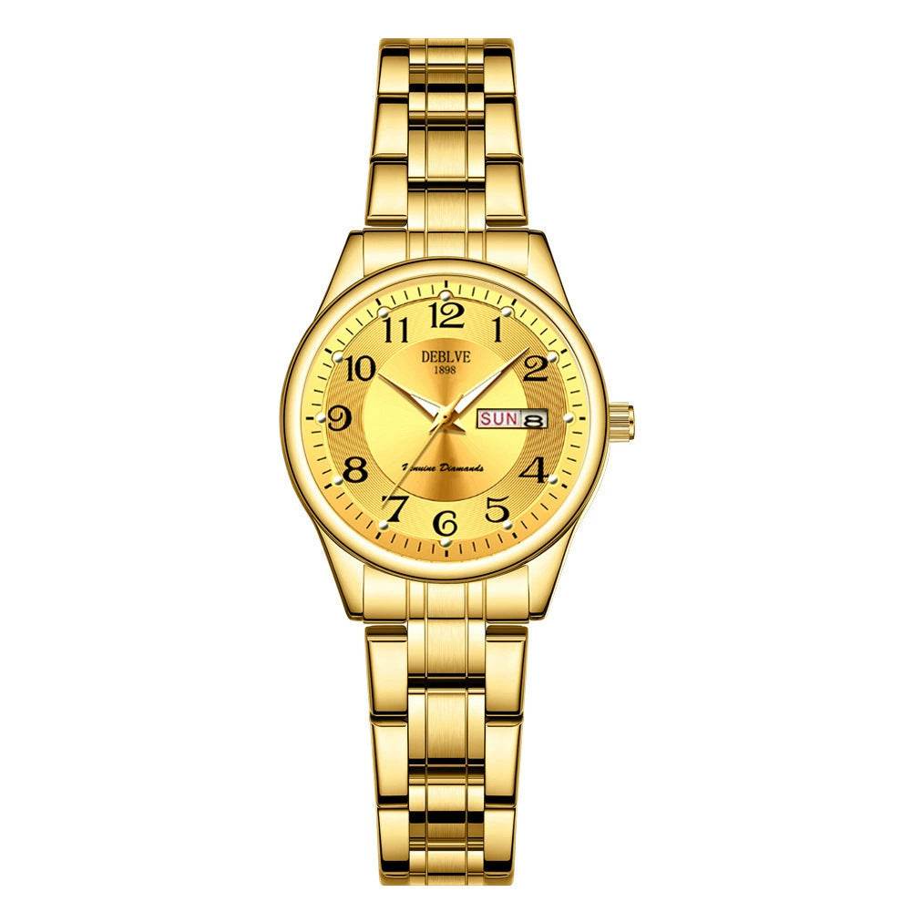 Ultra-thin Steel Strap Double Calendar Luminous Watrproof Watch - Velora