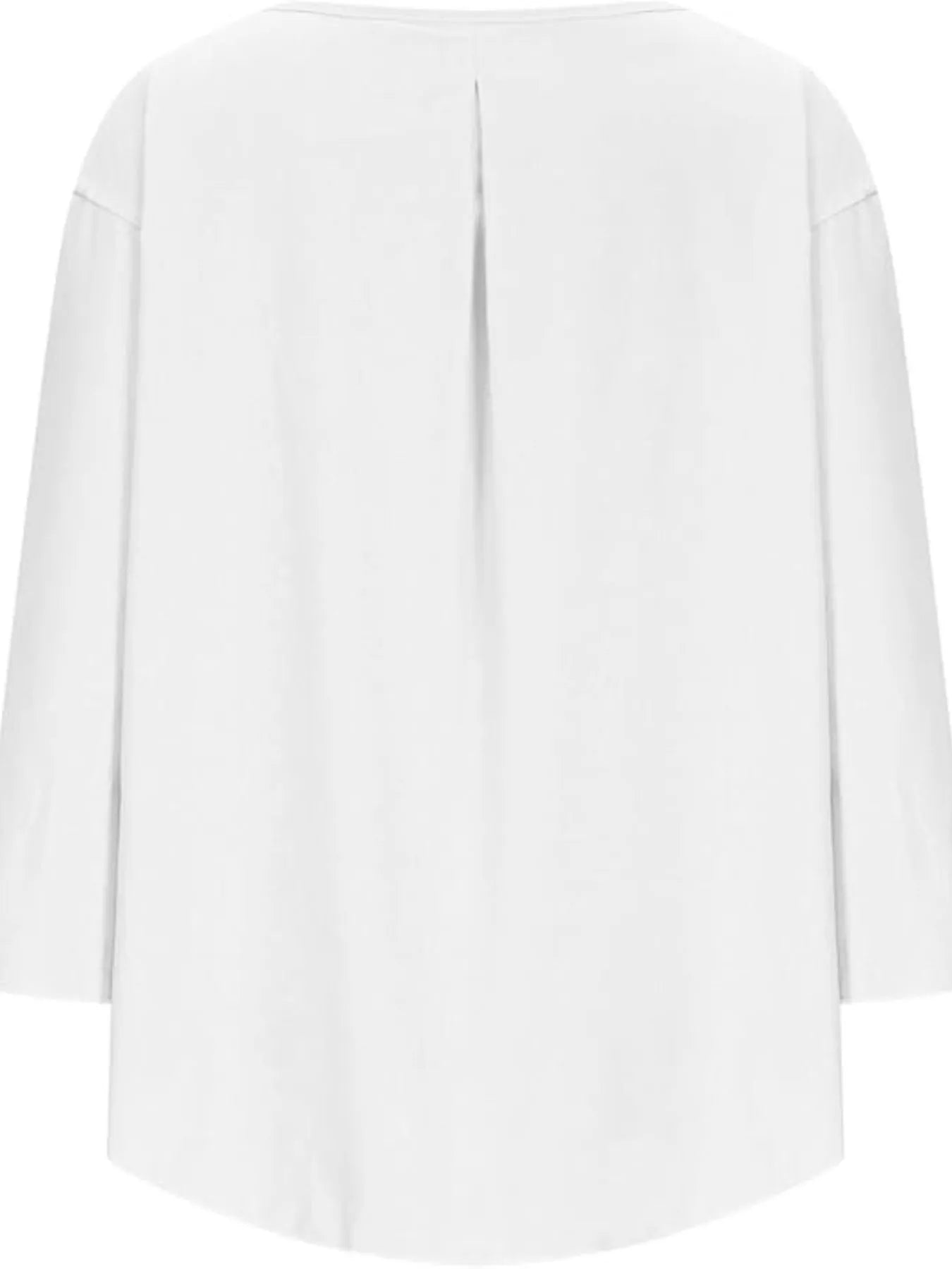 Full Size Round Neck Relaxed Fit Blouse Plus Size - Velora