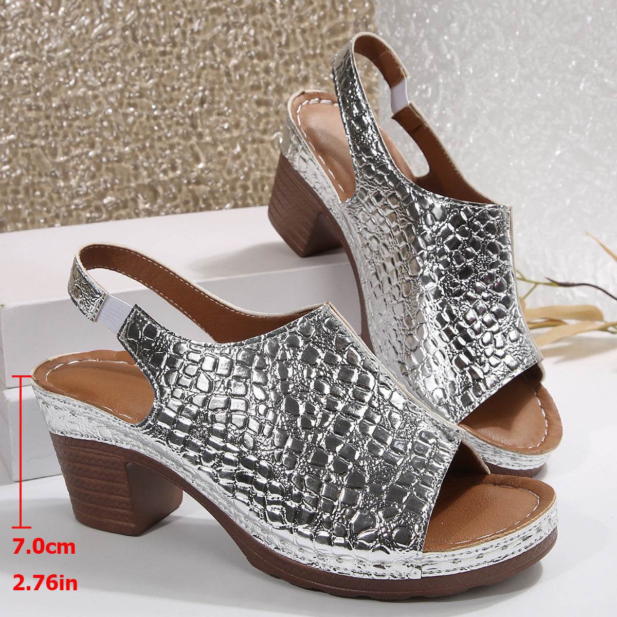 Women's Plus Size Thick Bottom Chunky Heel Wedge Sandals - Velora